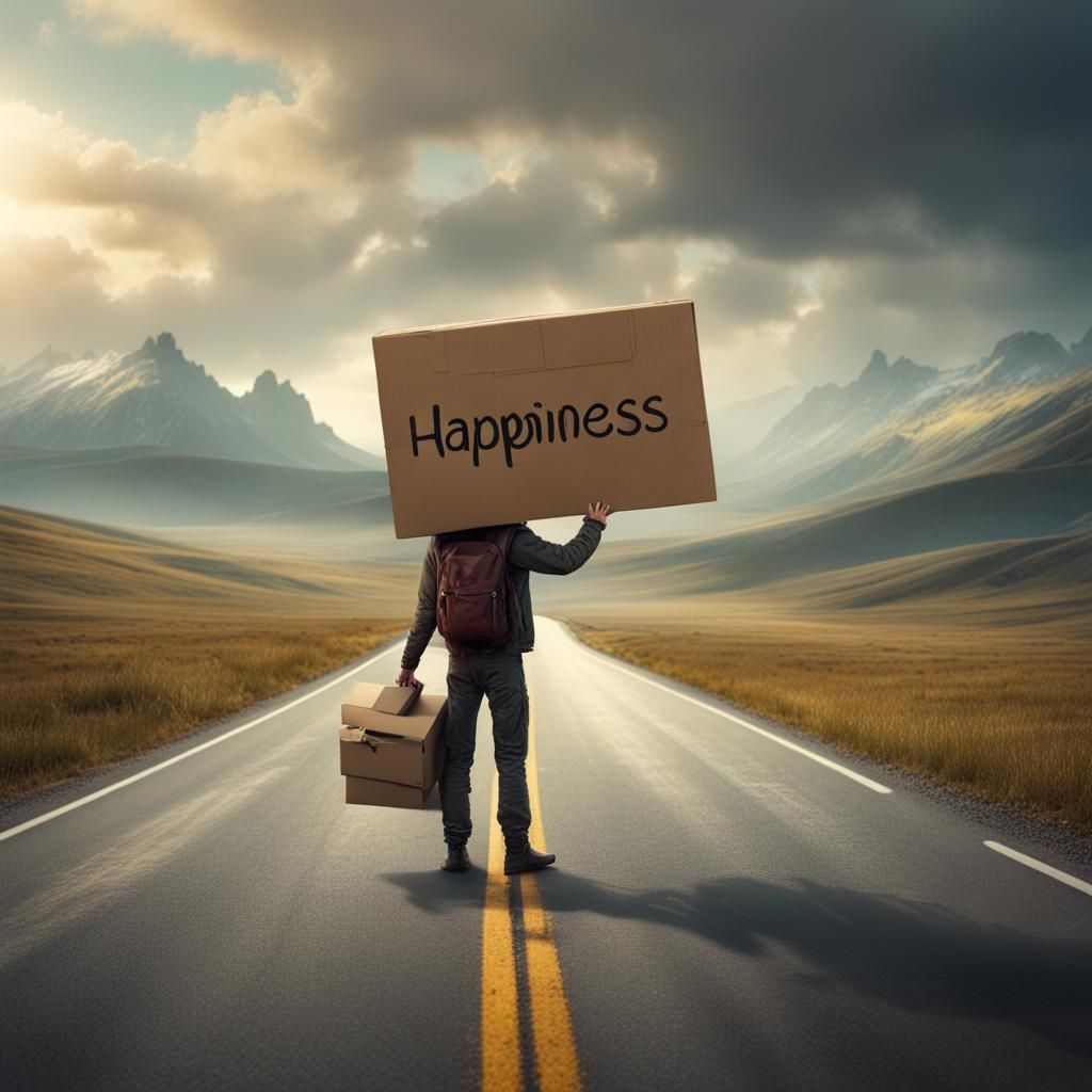 Hitchhiker Seeks Happiness: Cinematic Digital Matte Painting