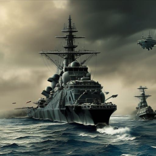 Epic Battleship: Dramatic Digital Matte Painting