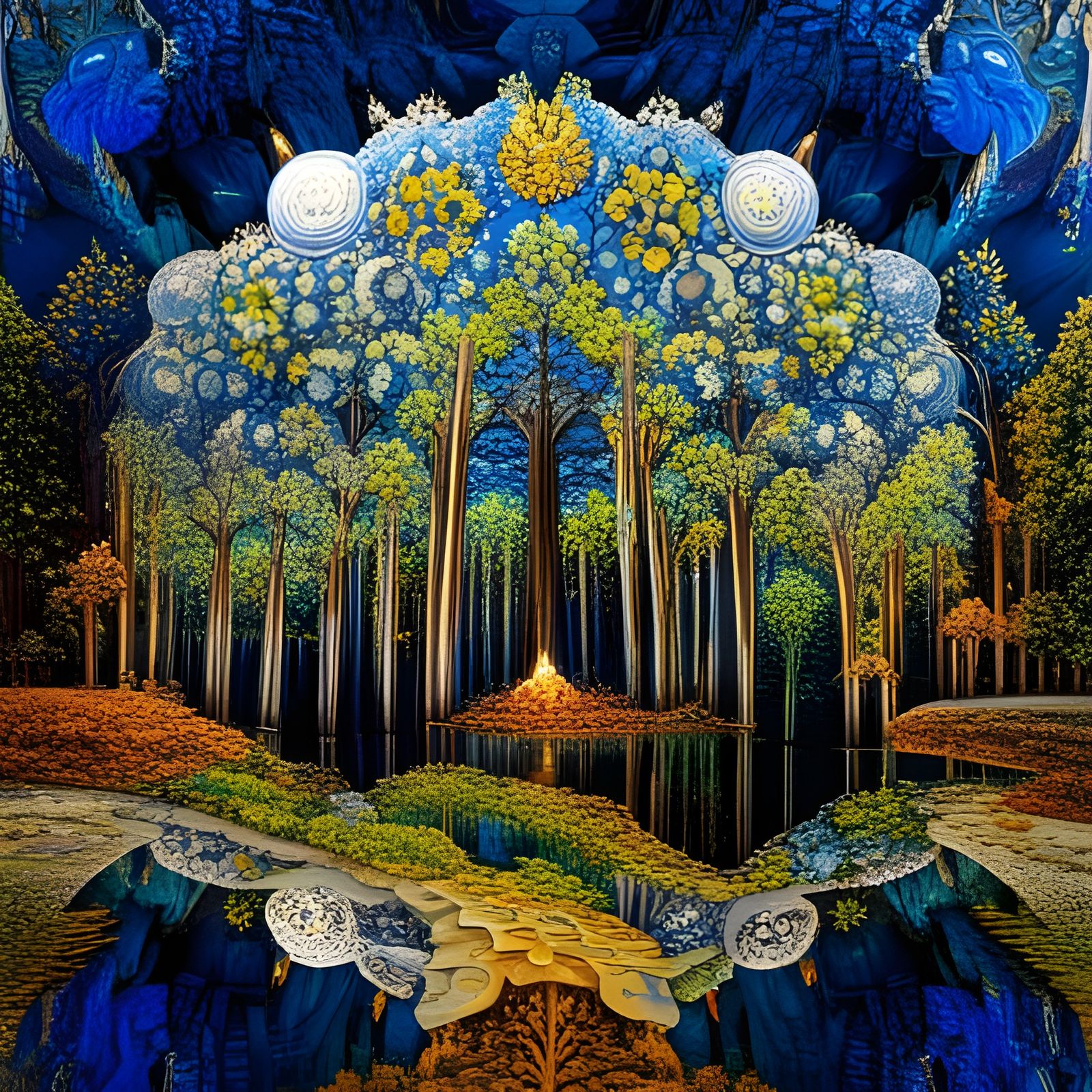 Enchanted lapis lazuli forest