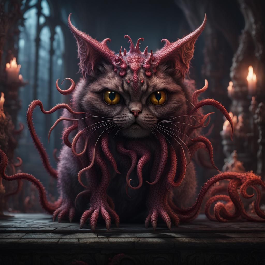 Gothic Octopus Cat Bunny Hybrid Creature