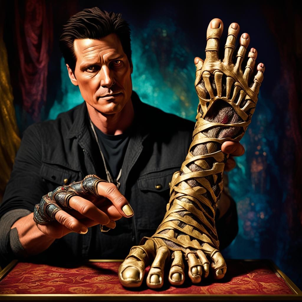 Zak Bagans and Mummy Foot in Ripley's, Dark Fantasy