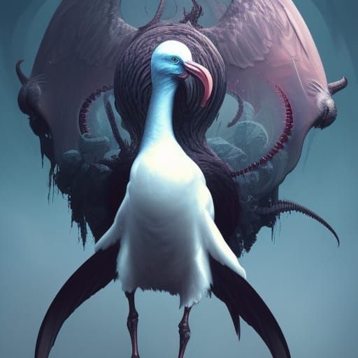 Demonic Eldritch Albatross Portrait in Artgerm Style