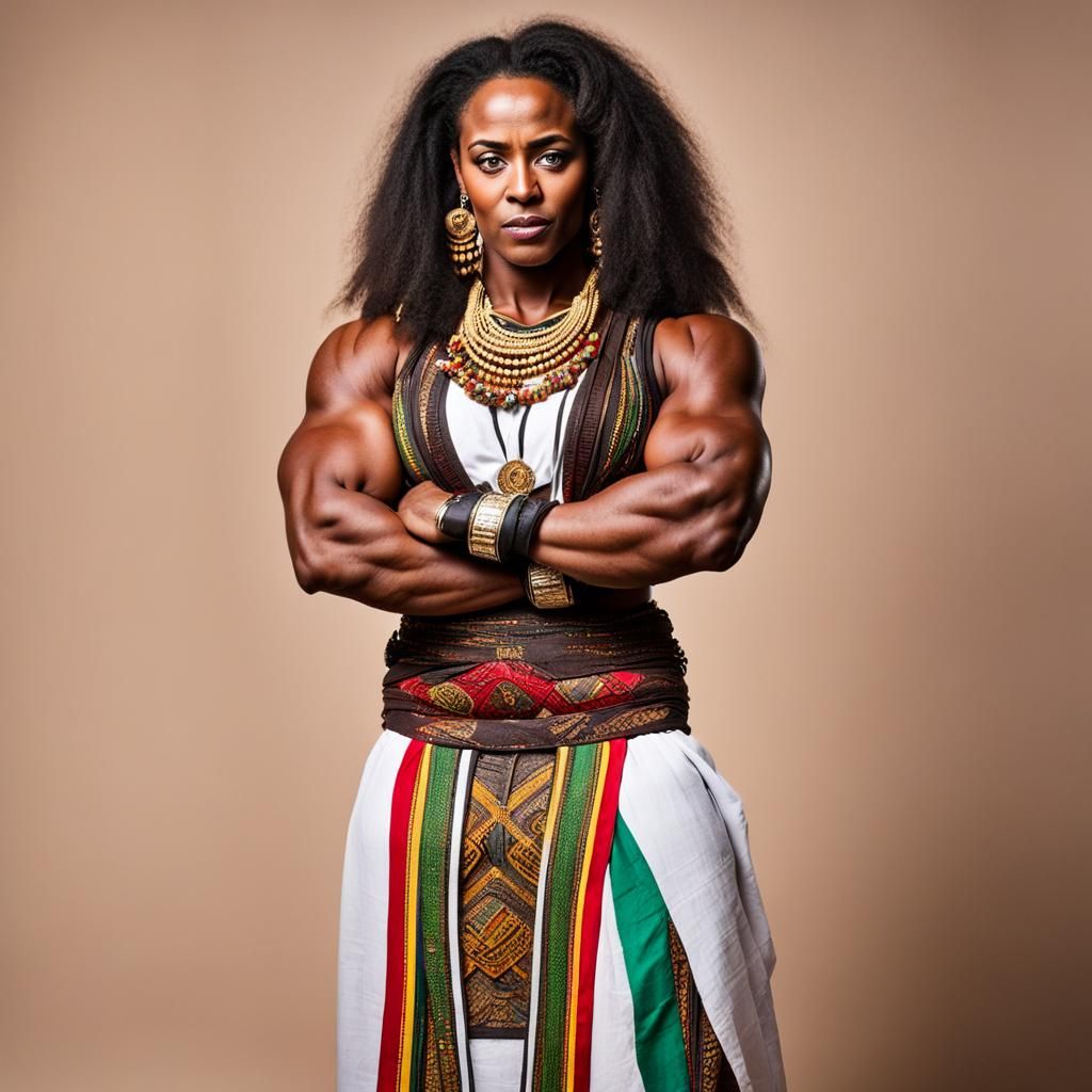 Ethiopian Woman with Muscular Physique