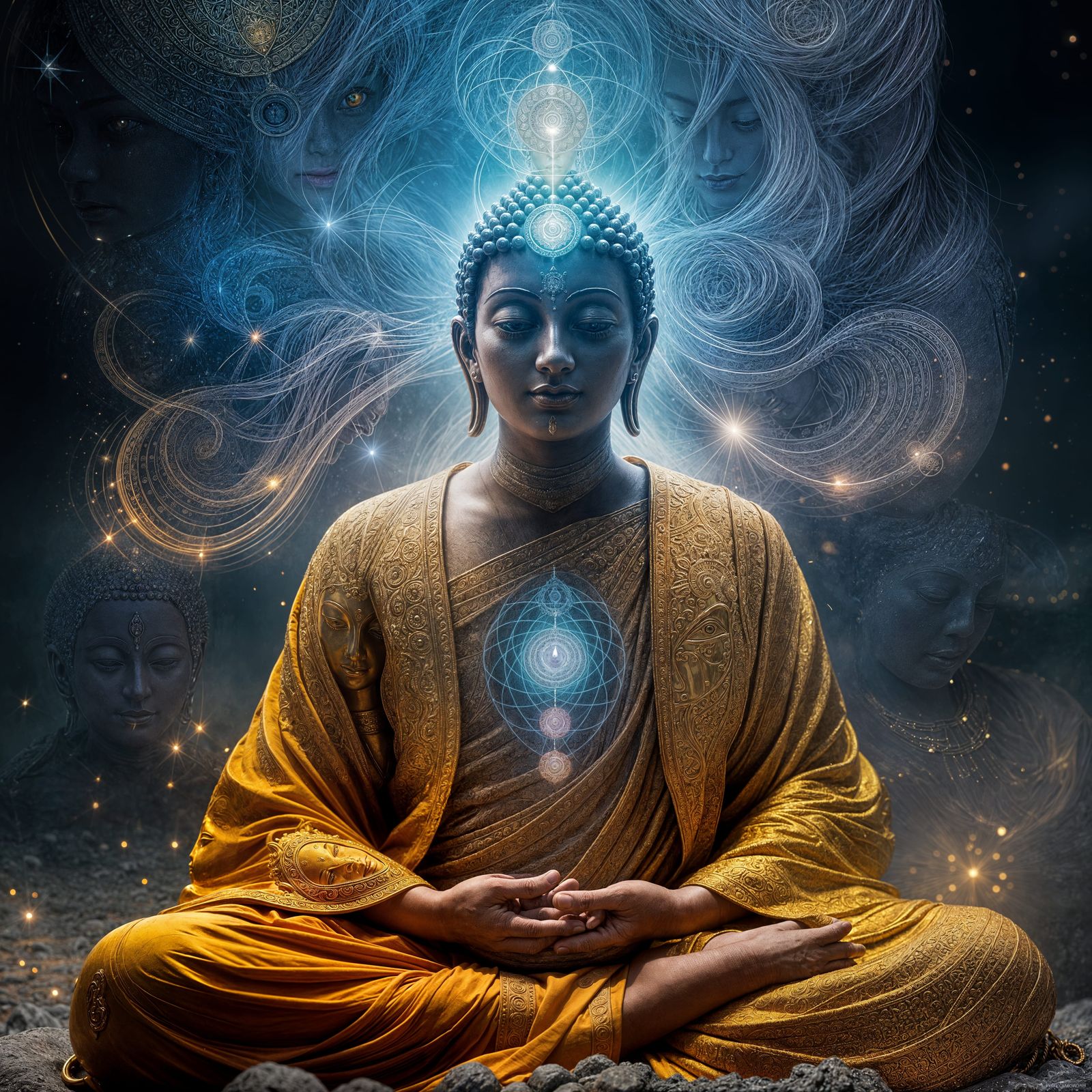 Buddha in Ethereal Aura