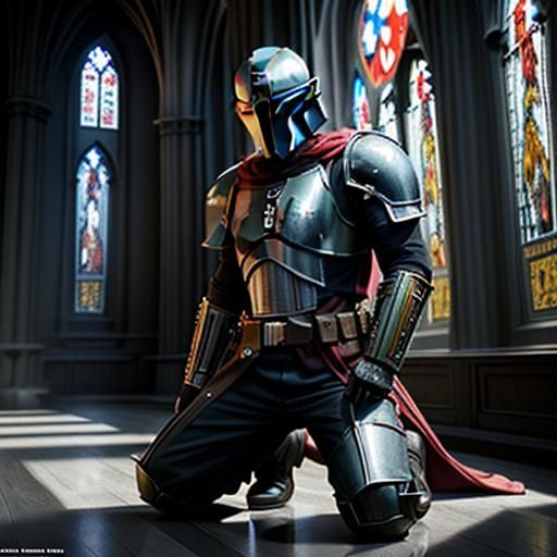 Mandalorian Knight Templar in Dark Cathedral