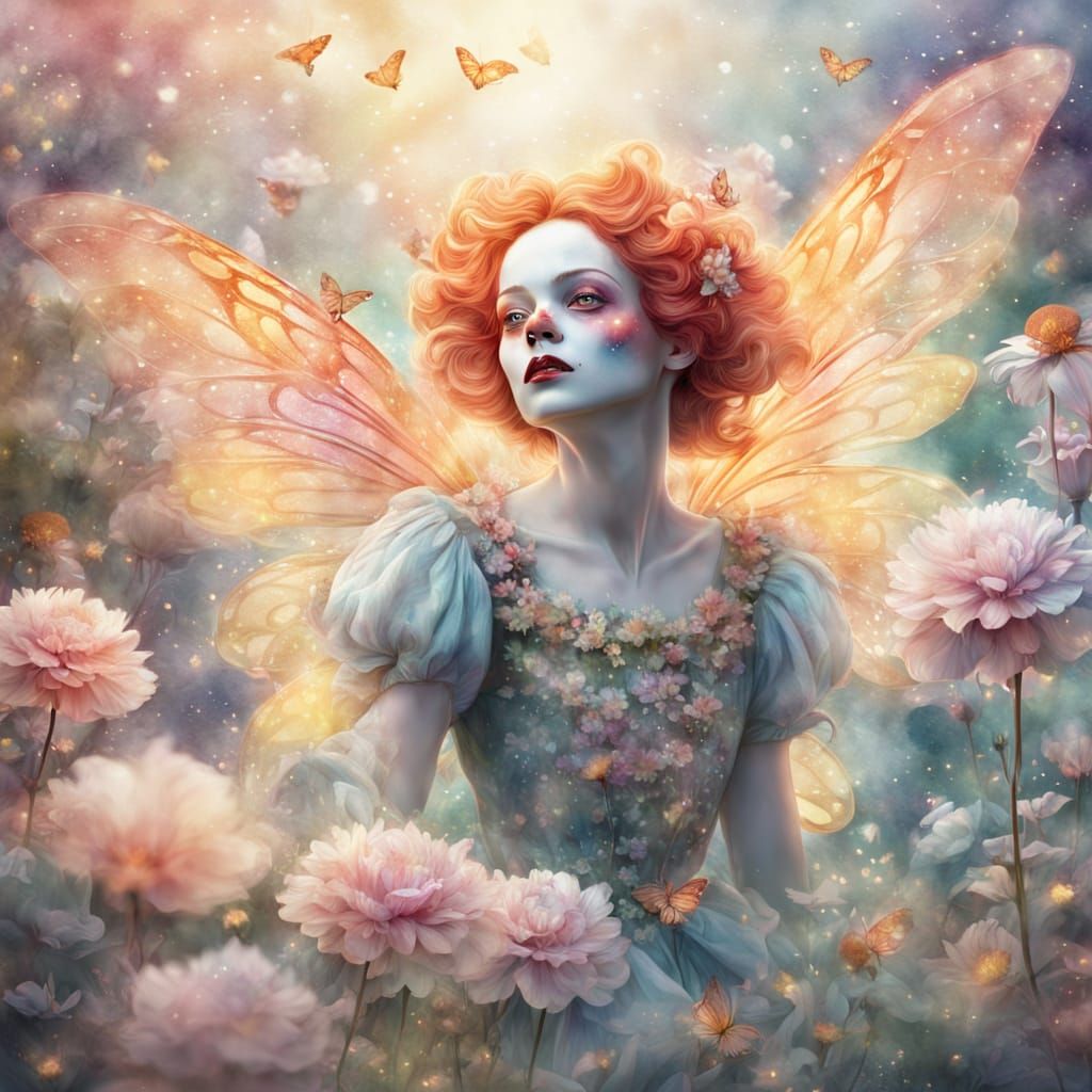 Pennywise Fairy in Watercolor Fantasy Art