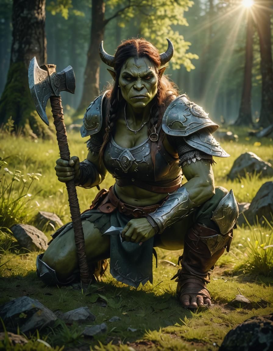 Heroic Warrior in Prayerful Vigor