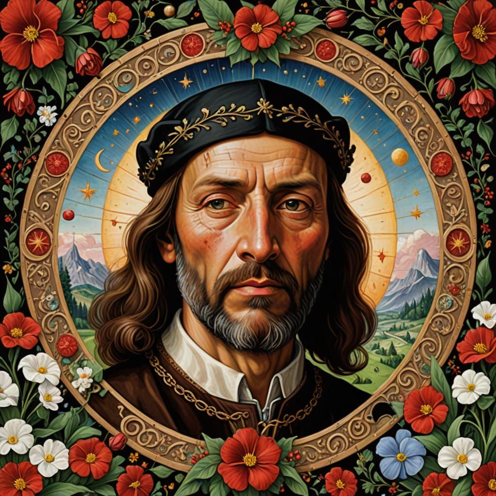 Bruegel-Inspired Surrealist Christmas Scene with Gingerbread...