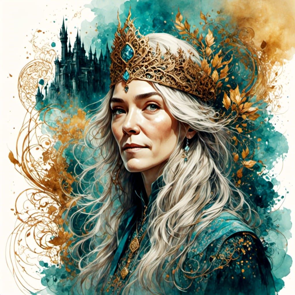 Dumbledore Reimagined: A Beautiful Woman in Watercolor Style
