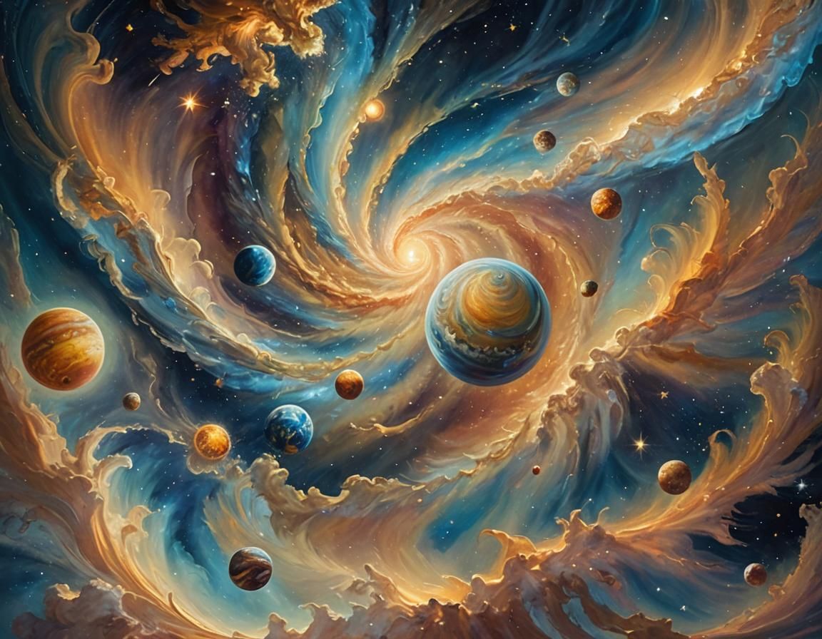 Celestial Alignment: A Van Gogh-Inspired Starry Dance