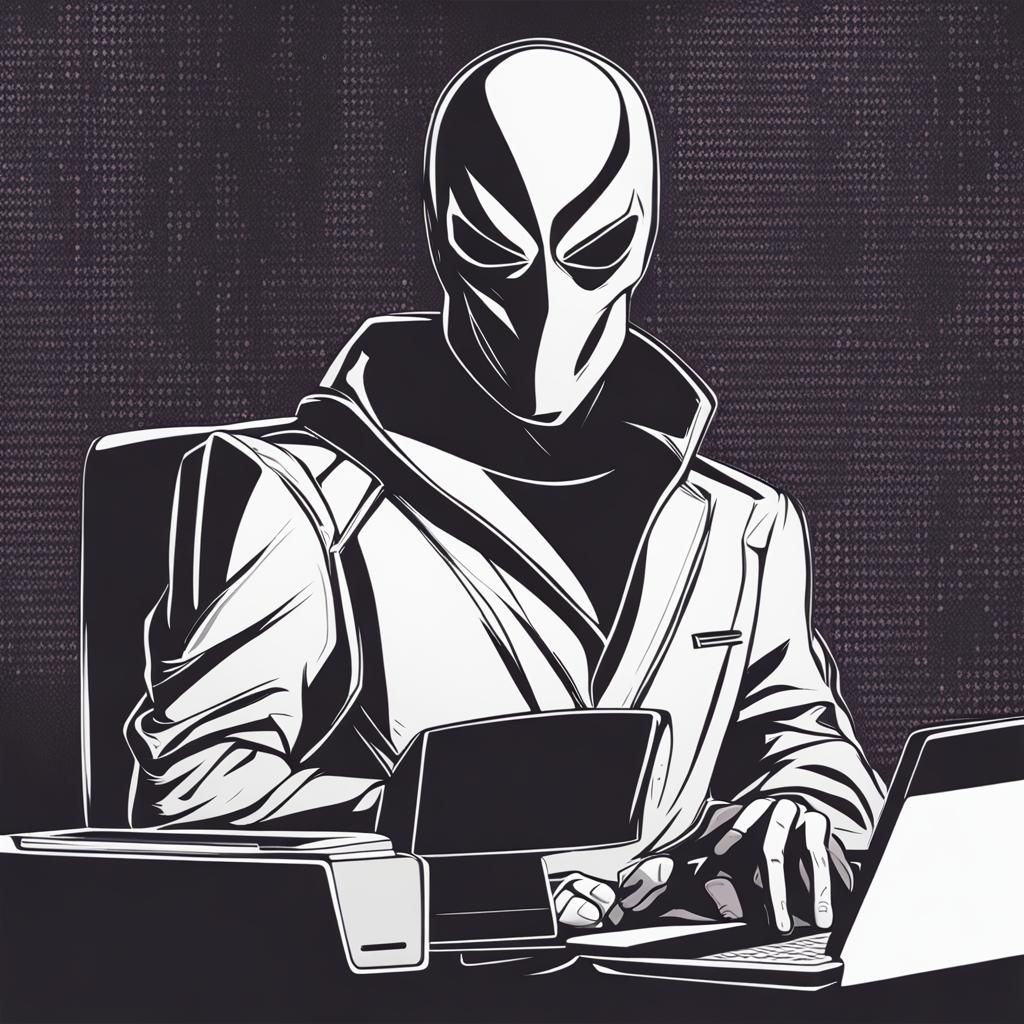 Supervillain Web Hacker in Comic Book Style
