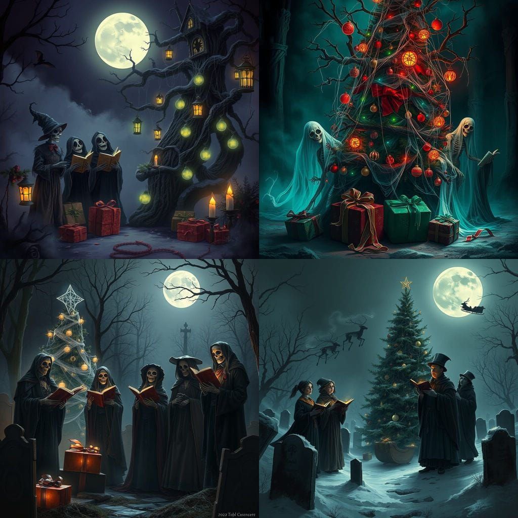Undead Carolers Haunt Festive Holiday Scene