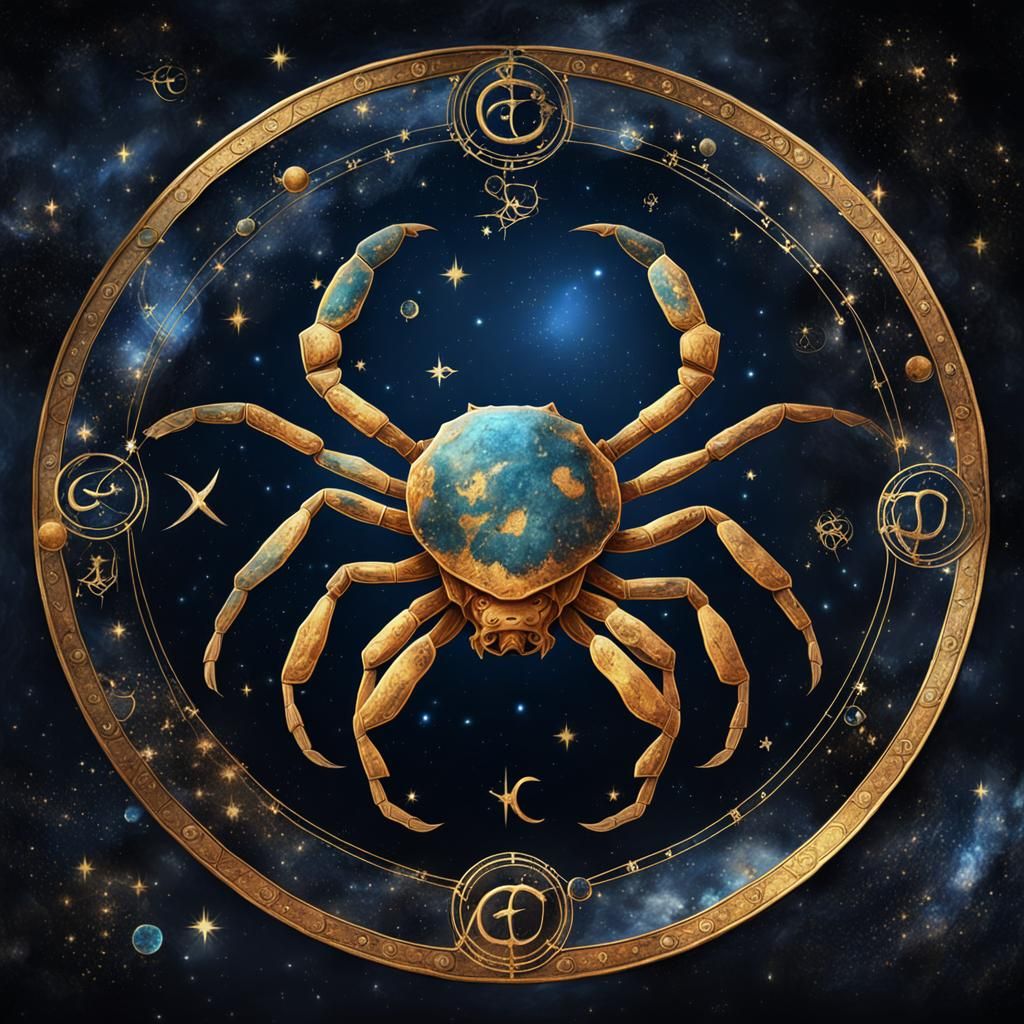 Cancer Zodiac Sign in Old Masters Style