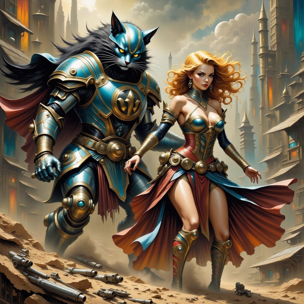 Kitty Warrior Helping a Friend