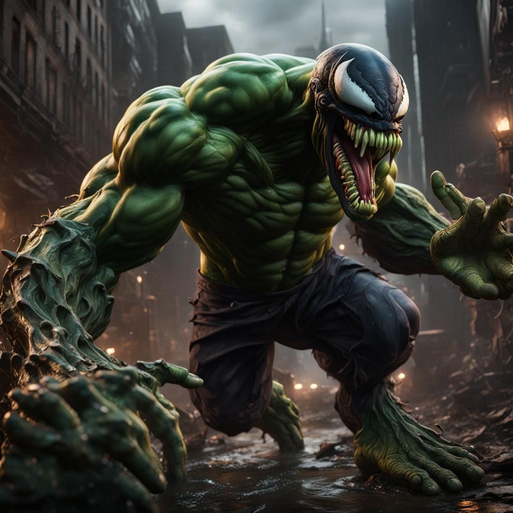 Venom Hulk Detailed Matte Painting in Deep Color