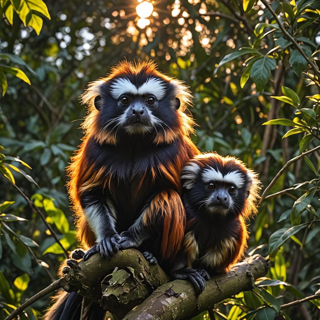 Radiant Sunset Tamarin in Silhouette