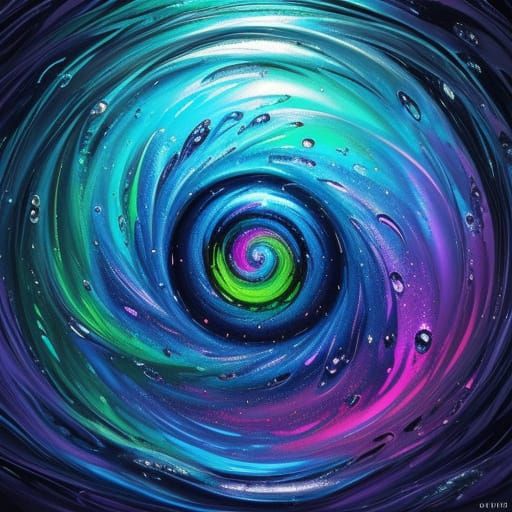 Abstract Liquid Forms in Splash Art Illustration