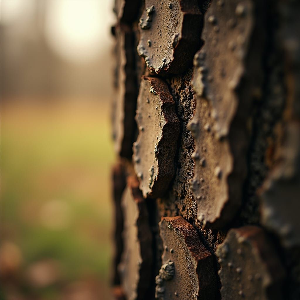 Tactile Tree Bark Close-Up in Earthy Tones