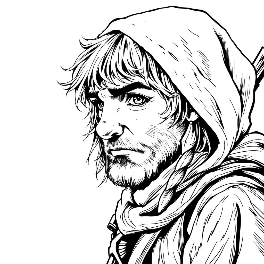 Hobbit Adventurer in 1-bit Style