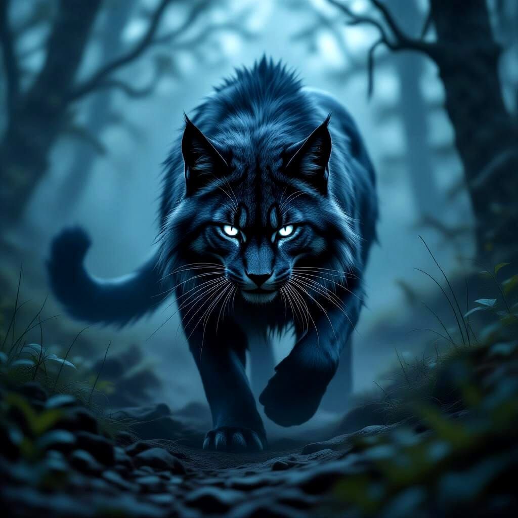 Shadowmane Stalkers in Misty Forests Digital Matte Painting