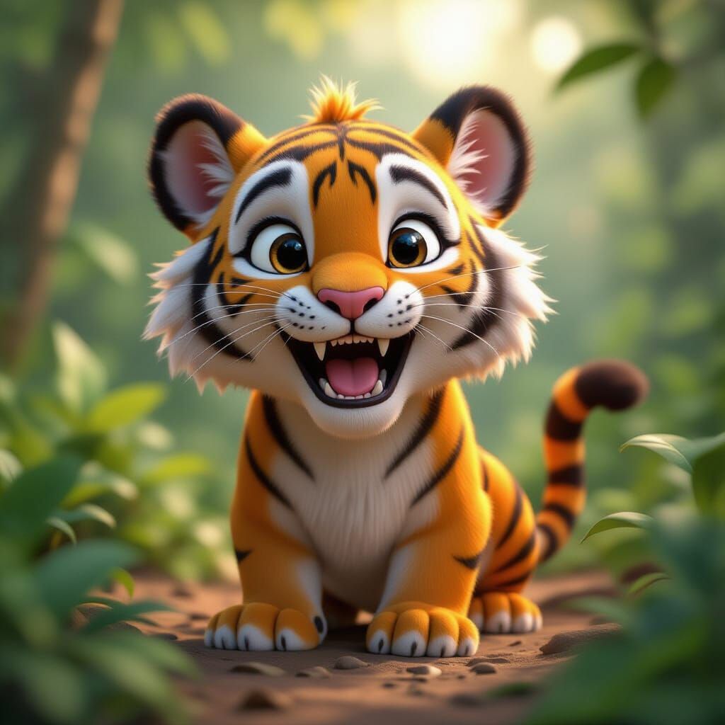 Endangered Animal in Lush 3D Render: Pixar Style