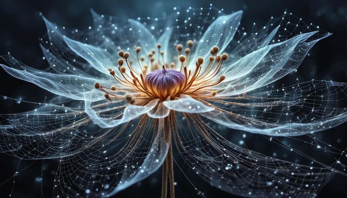 Ethereal Flower of Glittering Silken Webs