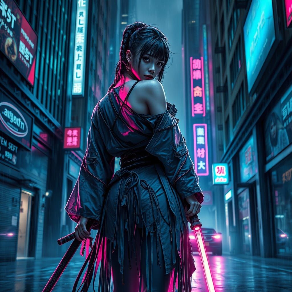 Cyberpunk Princess in Neon-Lit Rebellion