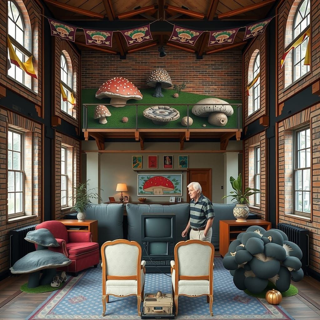 Surreal Peruvian Couple in Dreamlike Landscape