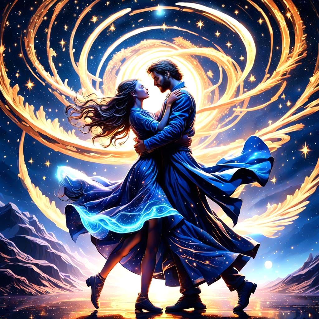 Couple's Auras Light Up the Night Sky