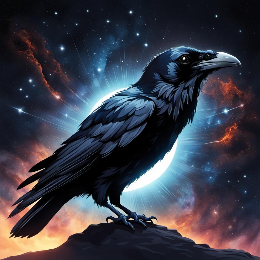 Shining Raven Black Hole: Cosmic Bird