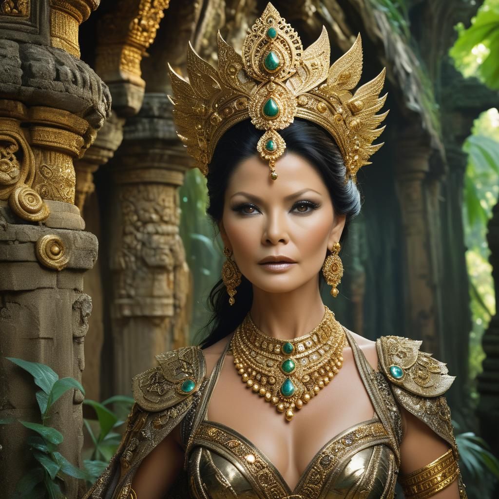 Catherine Zeta-Jones as Shakti in Ornate Temple