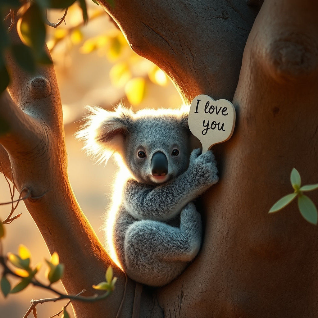 Baby Koala in Outback, Digital Art