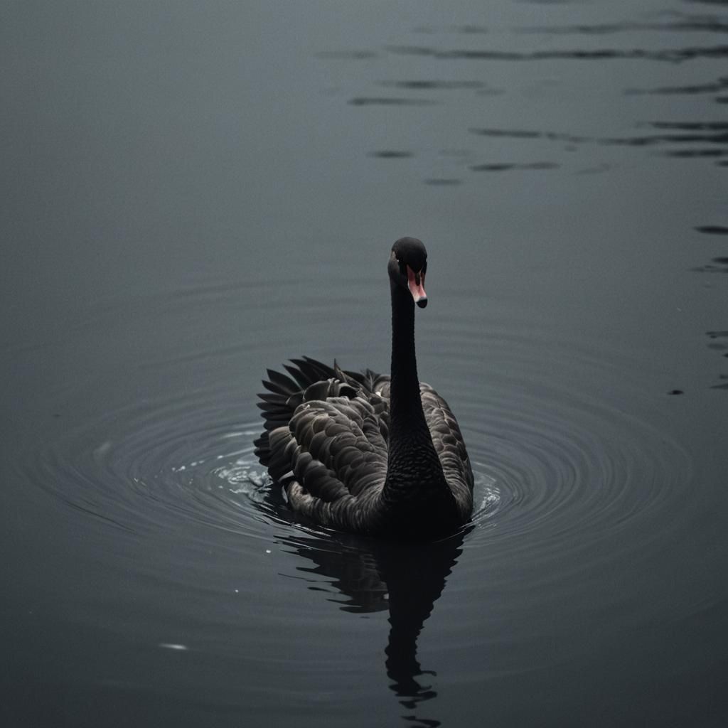 Black Swan in Darkness: A Noir Film Still