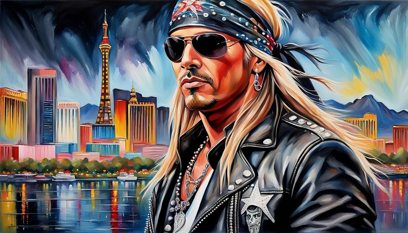 Rock Singer Portrait in Neo-Impressionistic Style