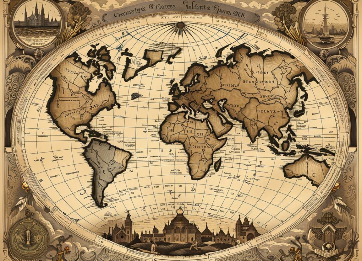 Magical Fairy Tale Map in Ghibli Style