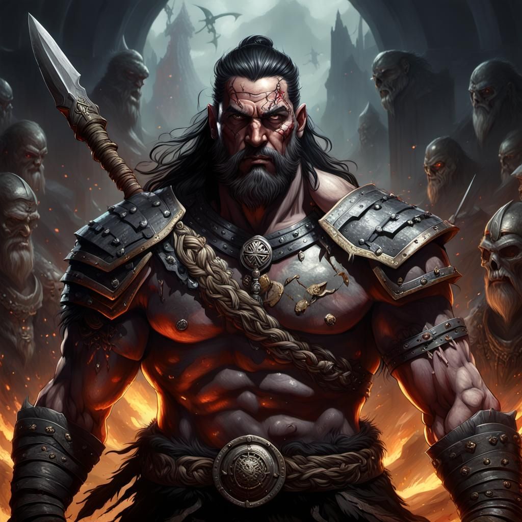 Barbarian Cleric in Dark Fantasy Style