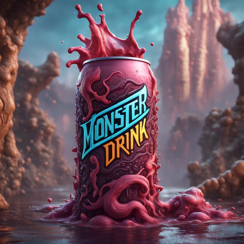 Detailed Matte Painting of a Monster Drink