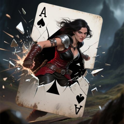 Jack of Spades Adventurer Breaking Through Card