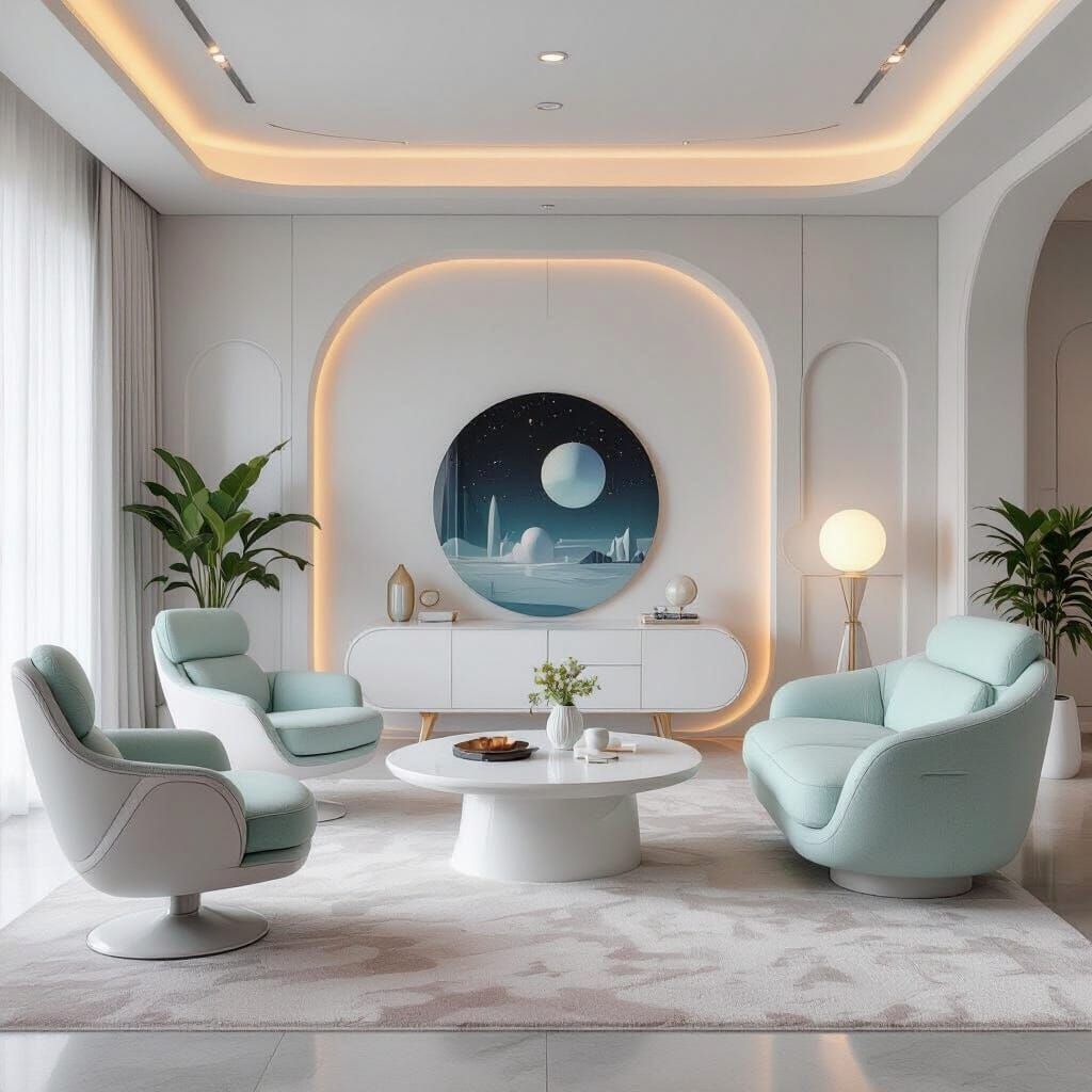 Elegant Modern Living Room in Futuristic Style