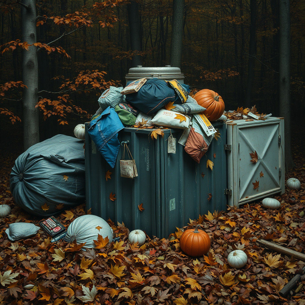 Eerie Autumn Scene in Impasto Style