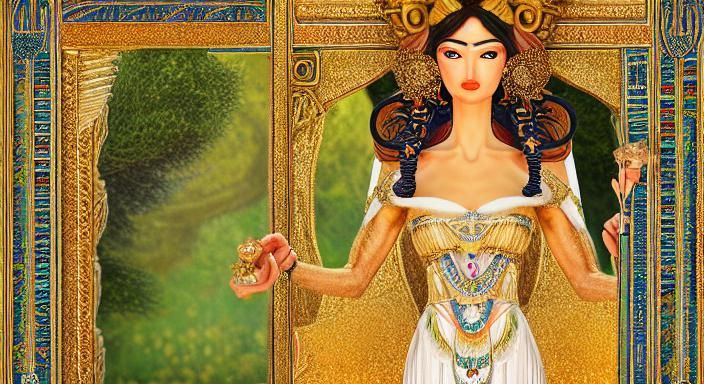 Hyperrealistic Portrait of Lady Palutena with Crystal Tiara