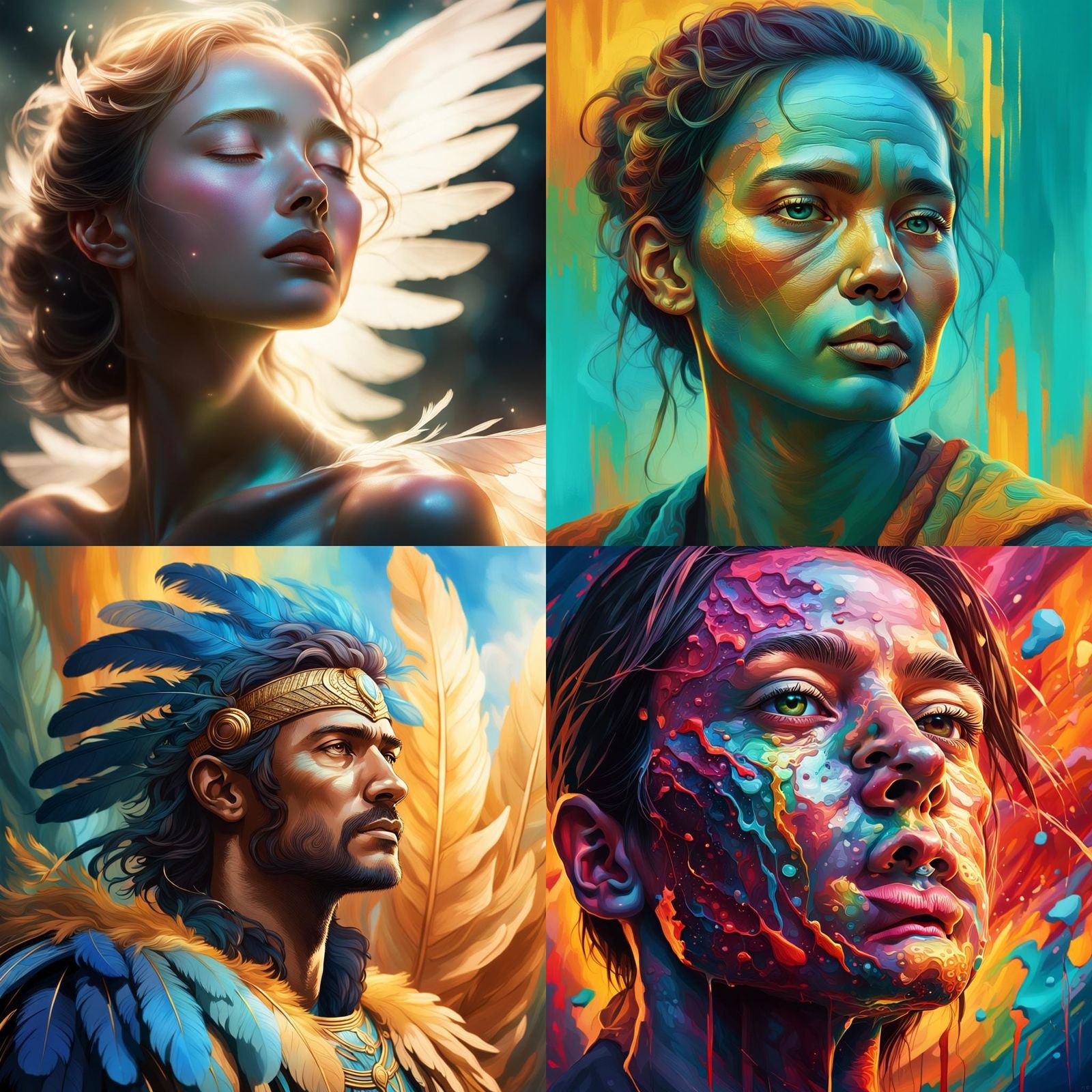 Hyperrealistic Pure Being in Splash Art Style