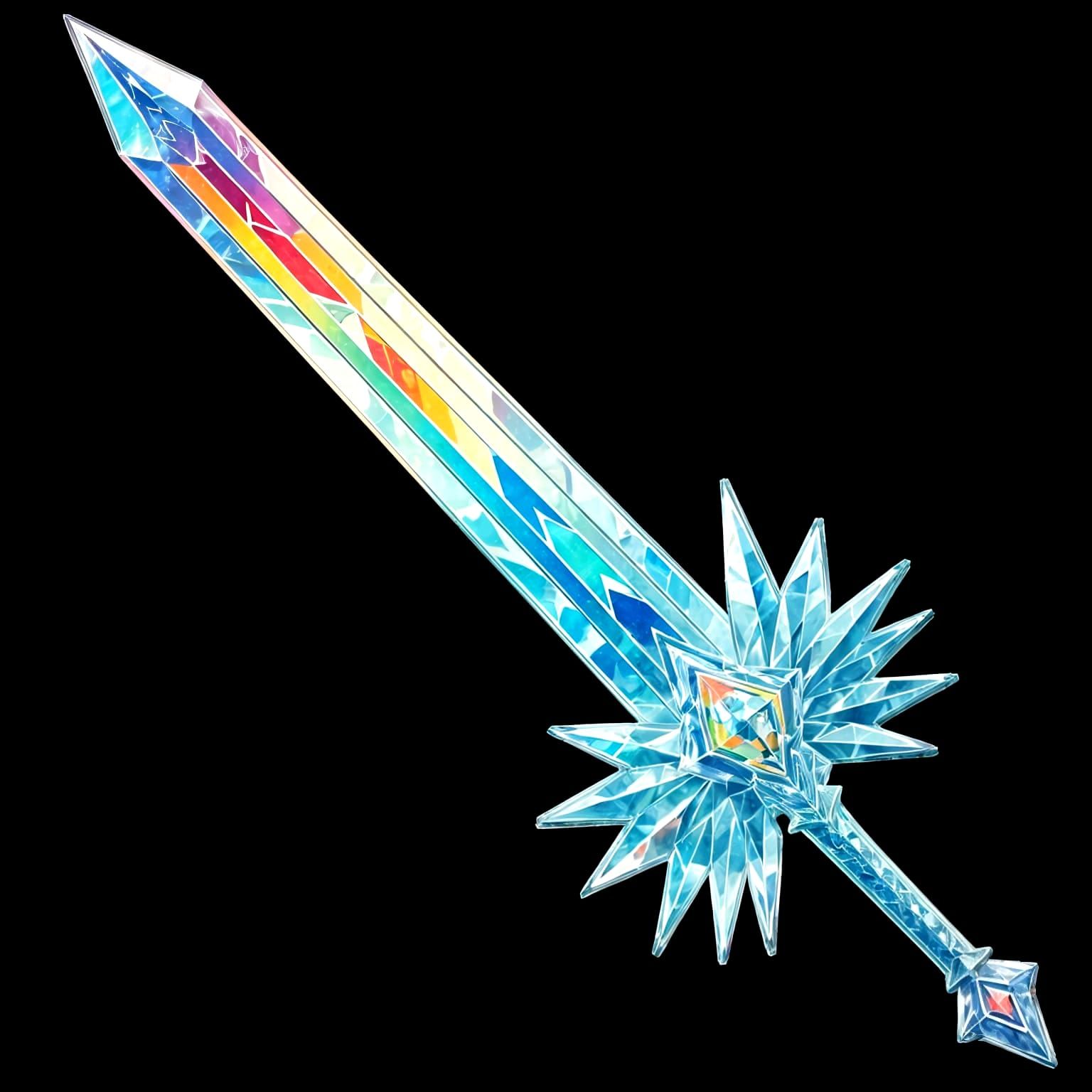 Sword of Ice Prism in Vibrant Kaleidoscope Colors