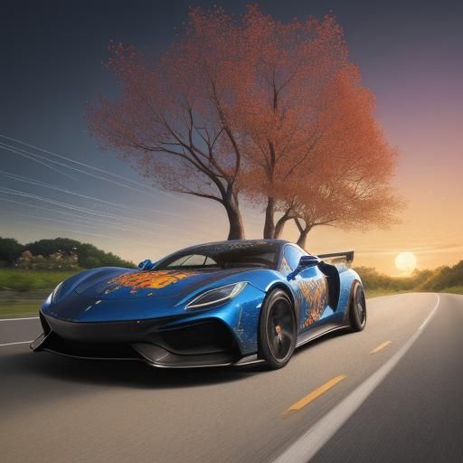 racing car zooming down the road