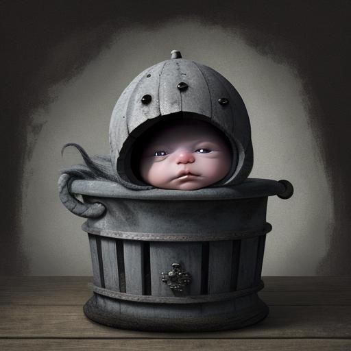 Ann Geddes style baby Oscar the Grouch