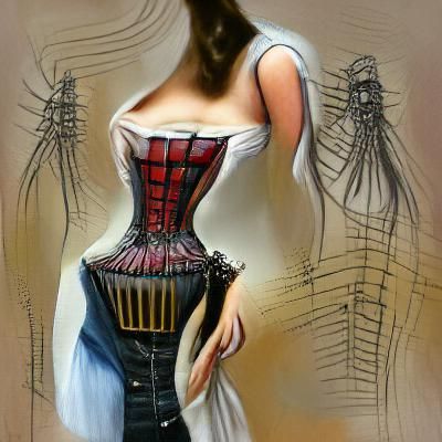 Woman in Ornate Corset: Digital Art