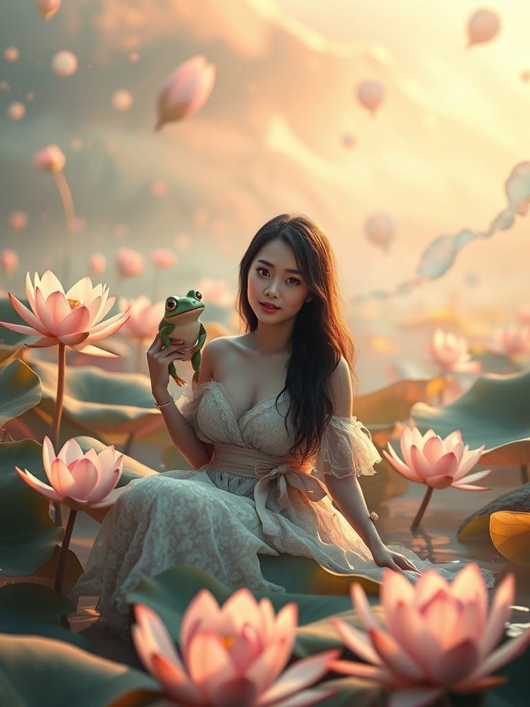Lotus Flower - Princess and her frog prince