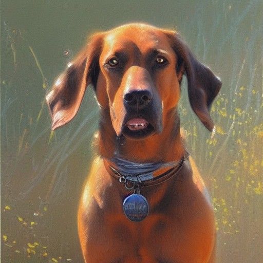 Dog Portrait in Oil Paint, Gurney Style