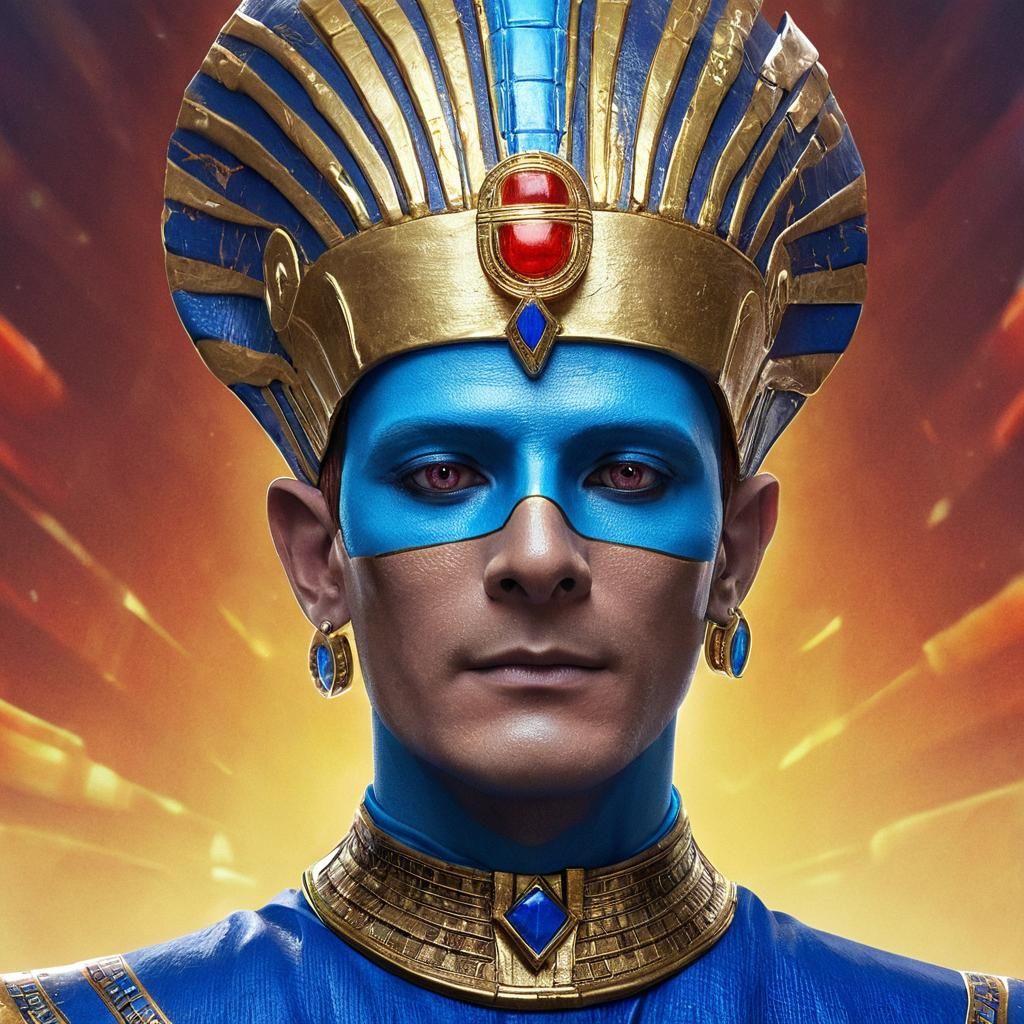 Majestic Pharaoh Portrait in Hyper-Realistic Digital Art