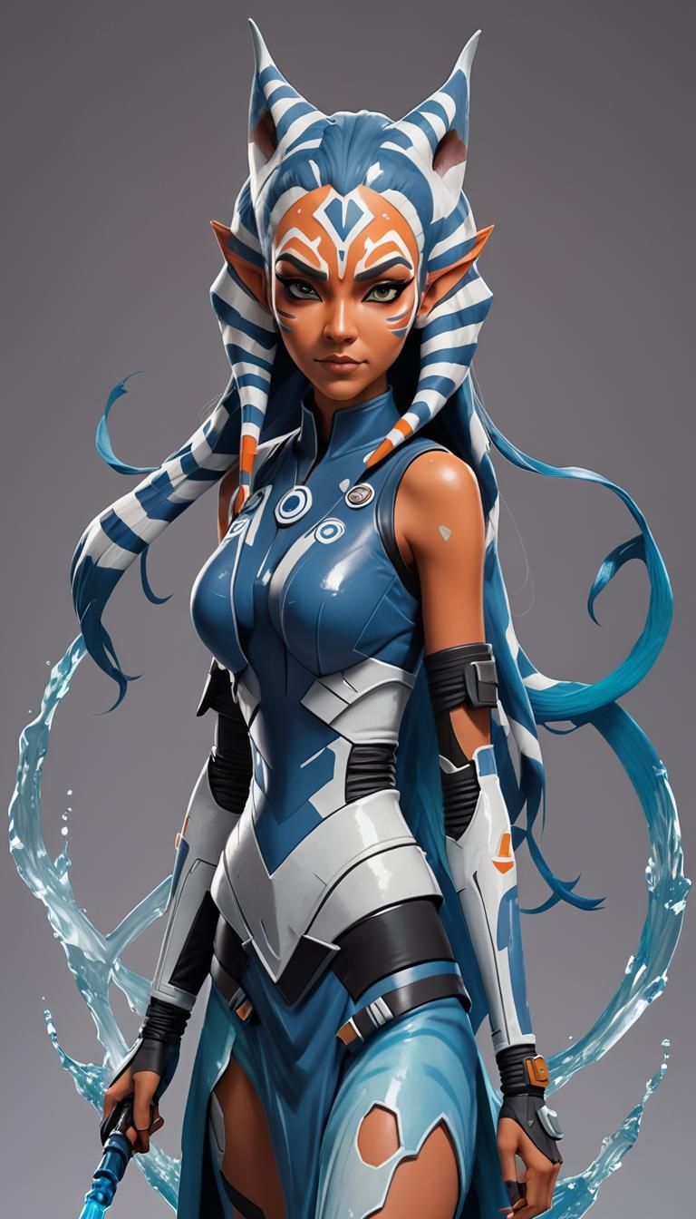 Blue Slime Girl in Ethereal Fantasy Style